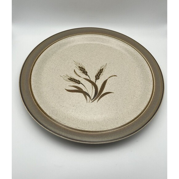 Vintage Sears "Autumn Wheat" 12 1/4 Inch Chop Stoneware Plate Made In Japan - Picture 1 of 5